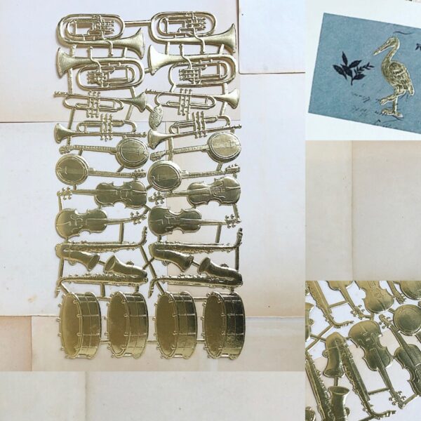 sheet of gold paper musical instruments